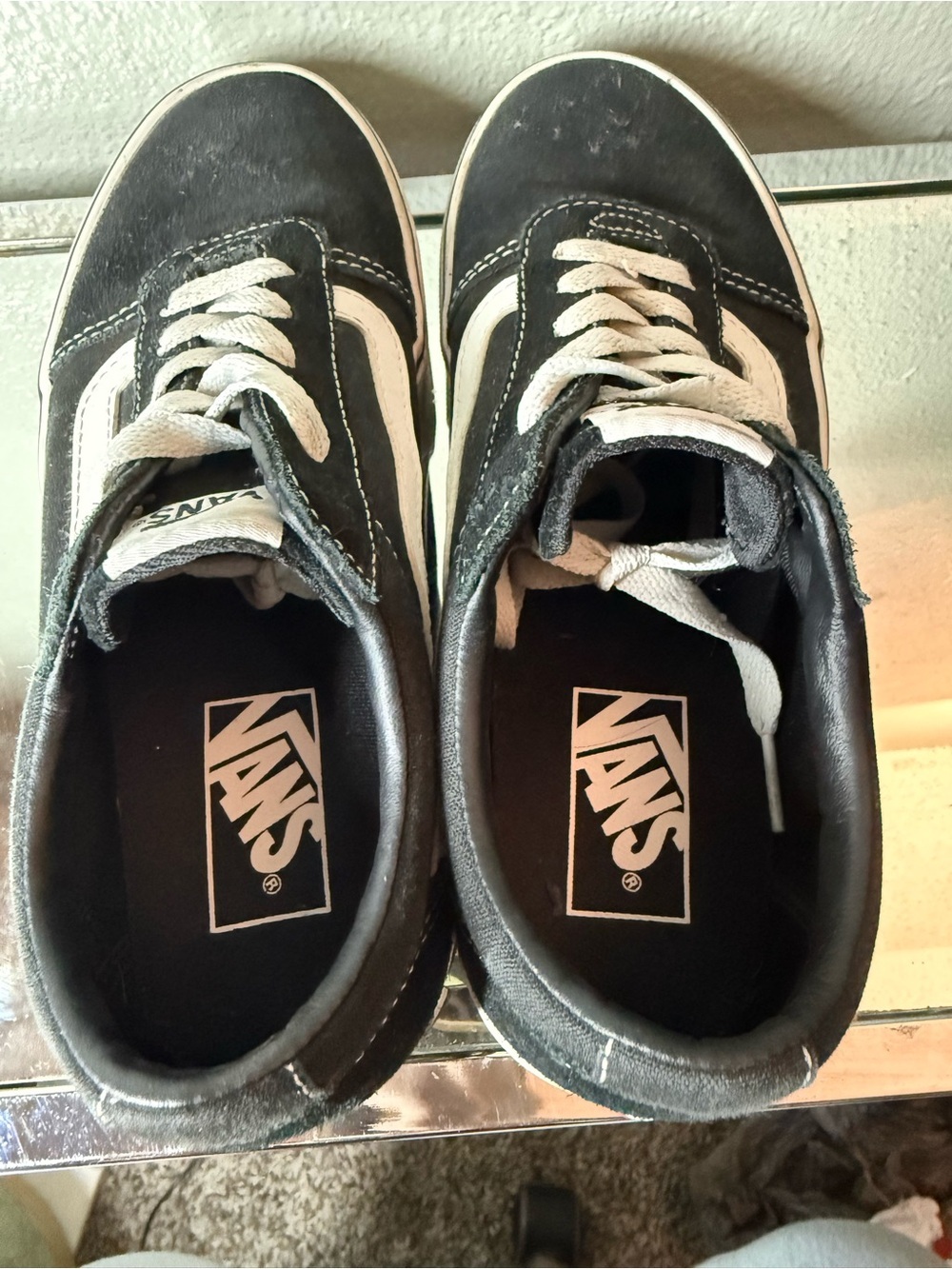 Vans Black White Sidestripe Low Top Skate Sneakers Women’s Size 7 - Picture 6 of 7